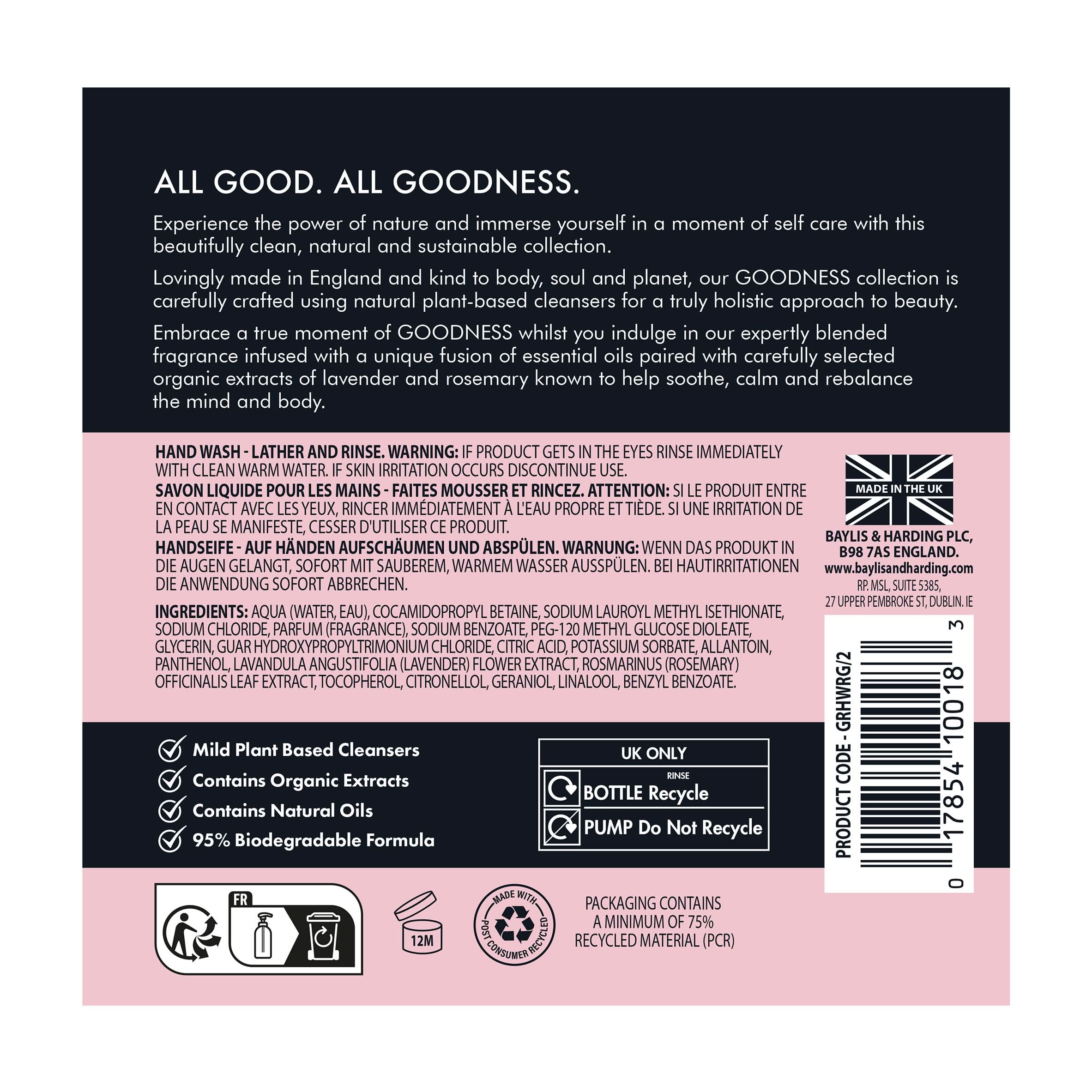 Baylis & Harding Goodness Rose & Geranium Hand Wash 500ml