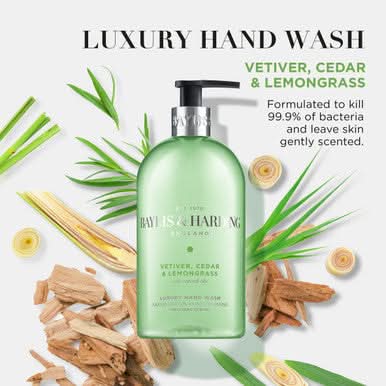 Baylis & Harding Vetiver, Cedar & Lemongrass Anti-Bacterial Hand Wash 500ml