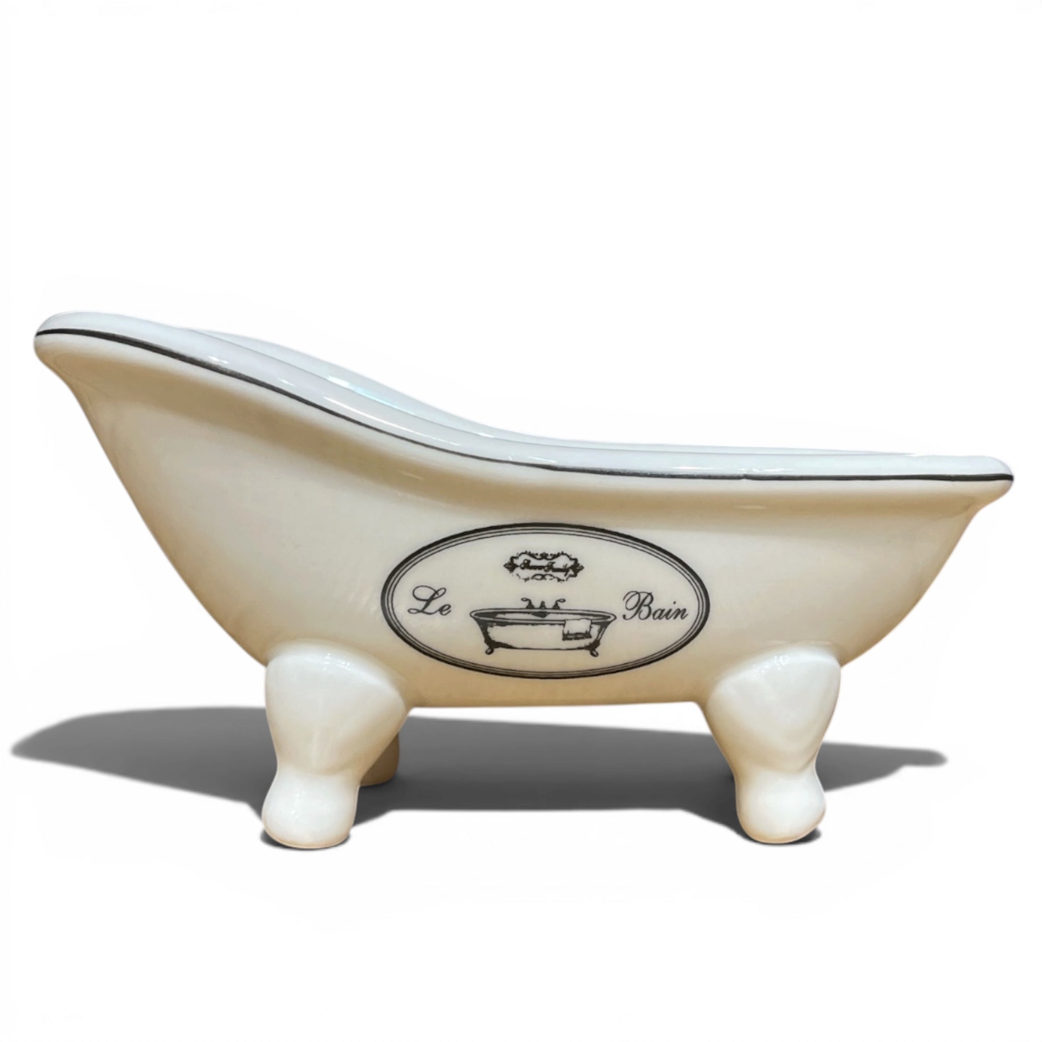 Ceramic tub soap dish - Le Bain w/ black piping