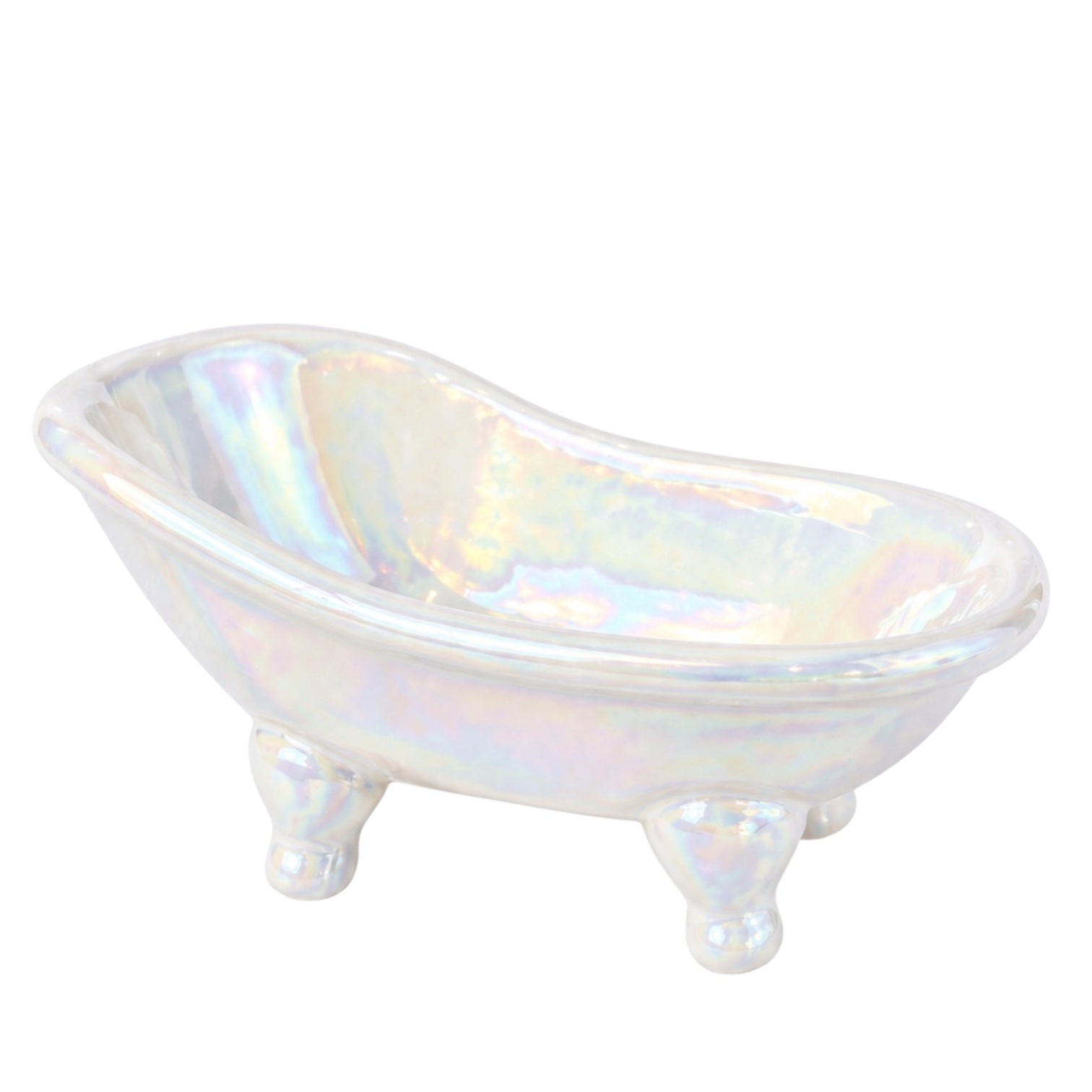Ceramic tub soap dish - Iridescent Curve