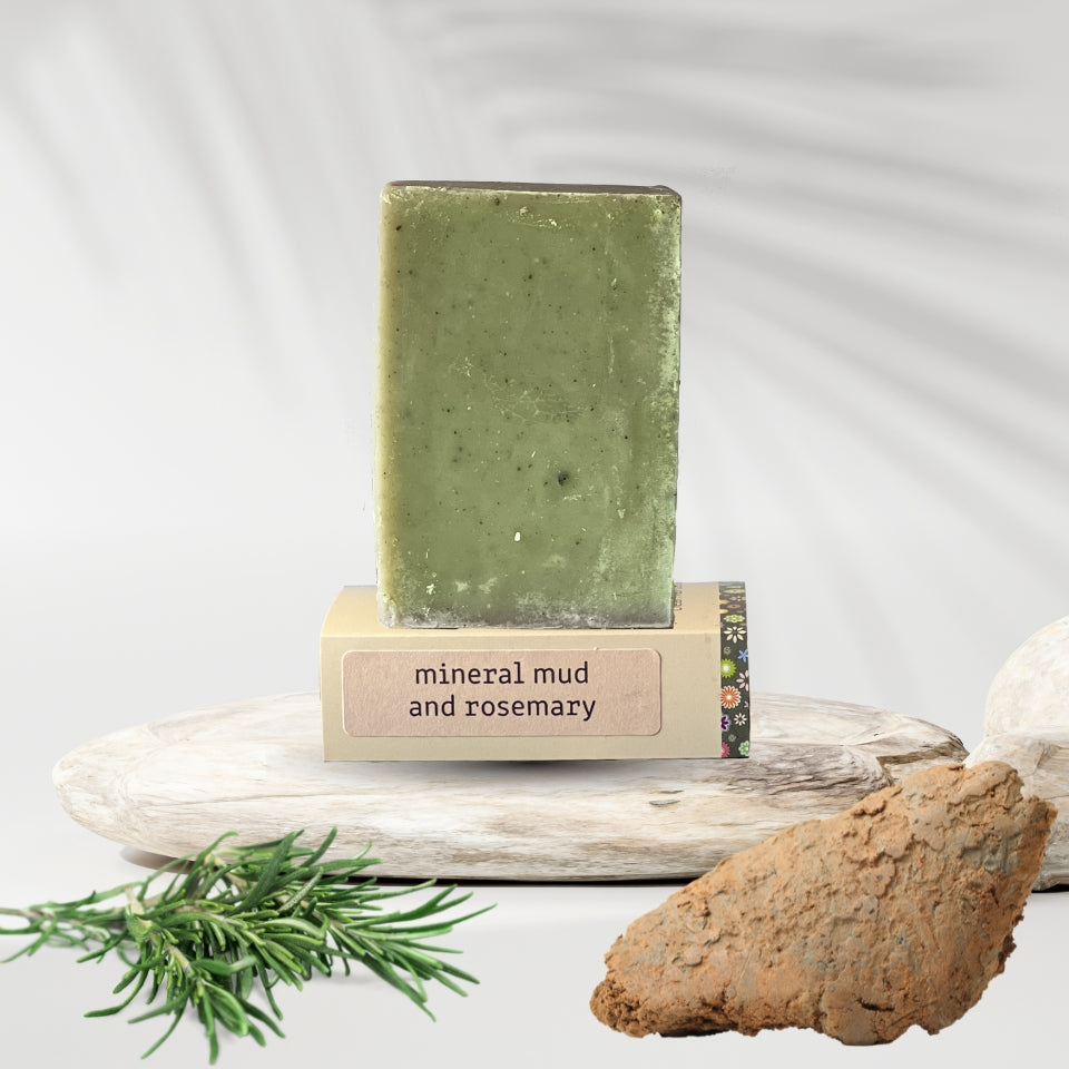 Mineral Mud and Rosemary Bar - Skin Detox Bar & Clarifying Shampoo