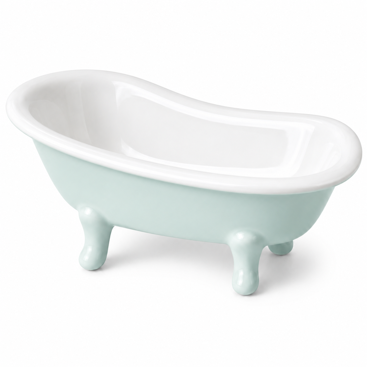 Mint Ceramic Clawfoot Bathtub Soap Dish