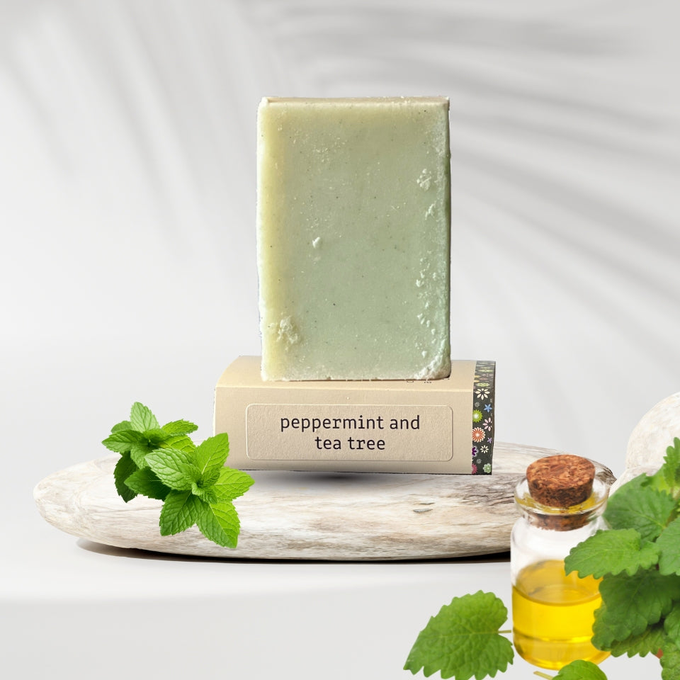 Peppermint and Tea Tree Soap Bar - Refreshing For Hair, Face and Body