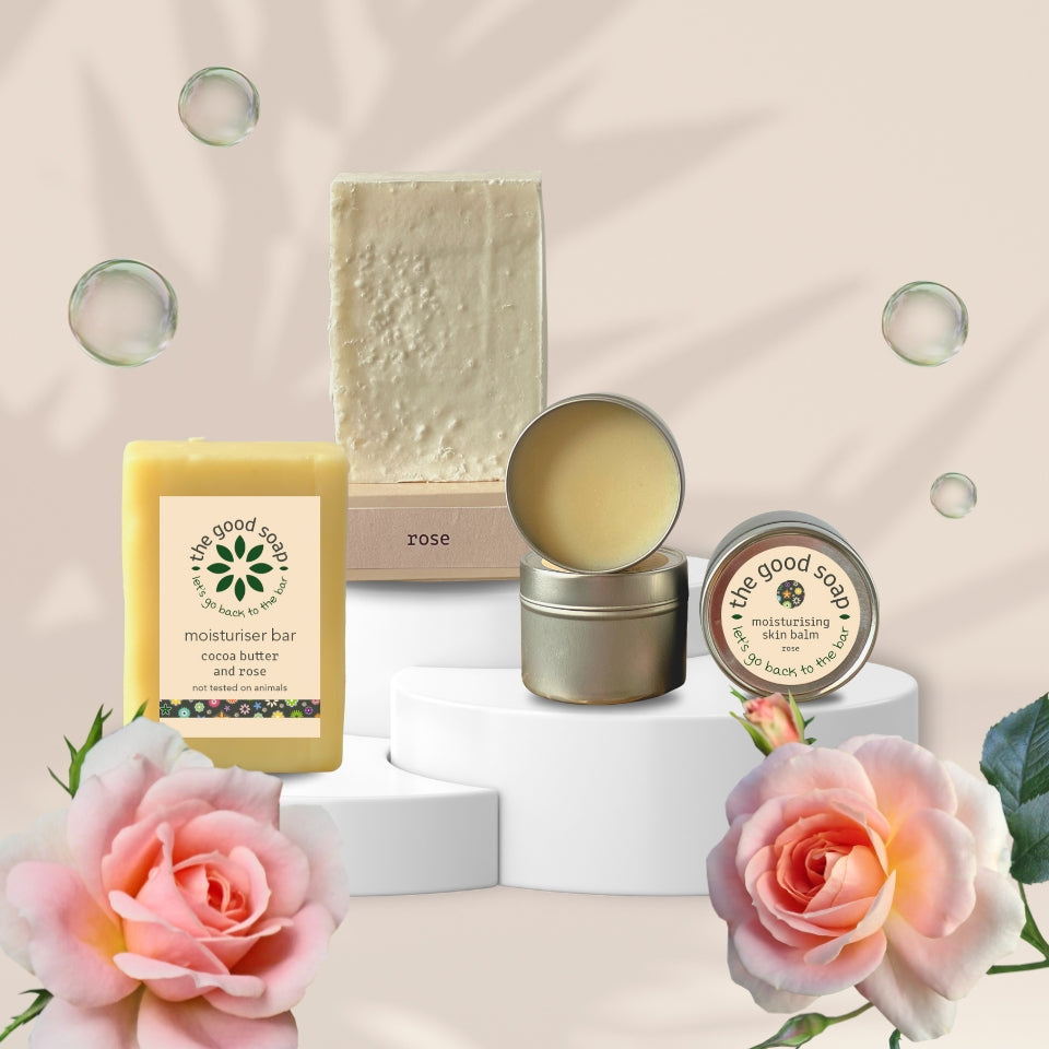 Rose Salt Soap and Moisturiser Set