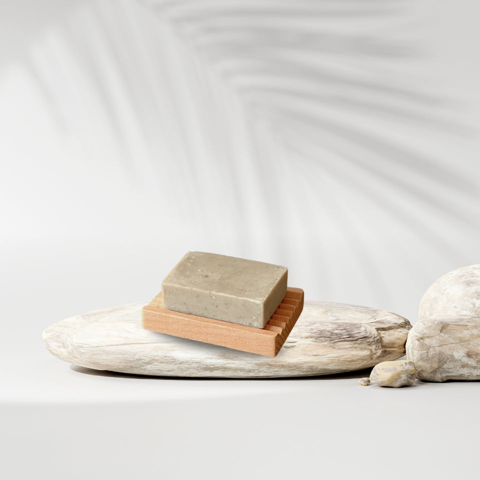 Hemu Wood Soap Dish, groovy design
