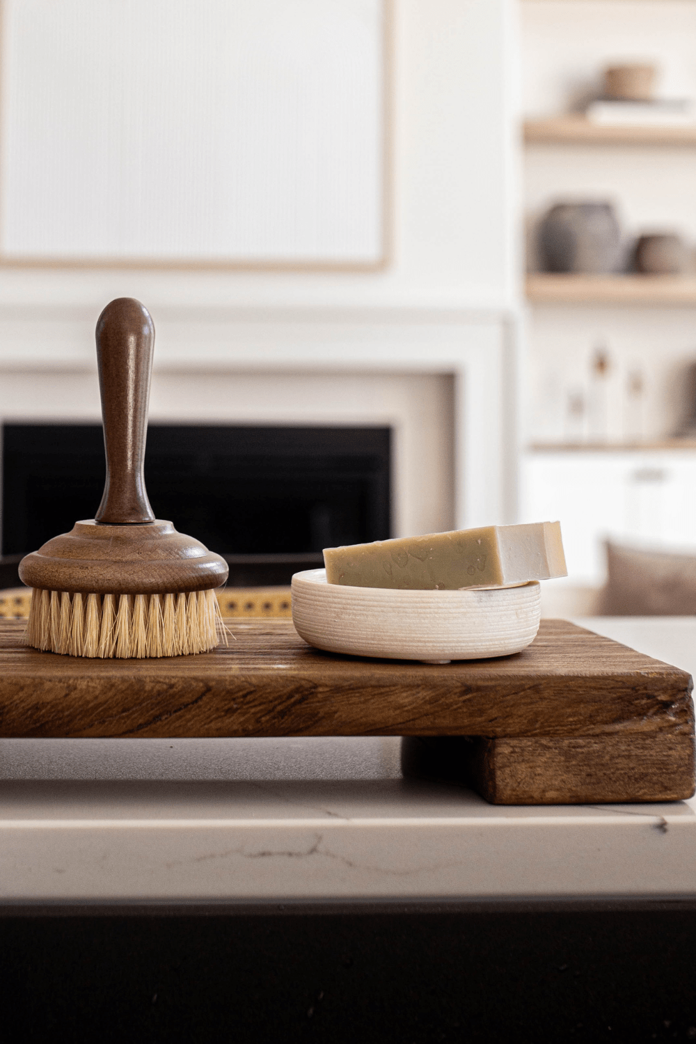 Marble Soap & Brush Holder