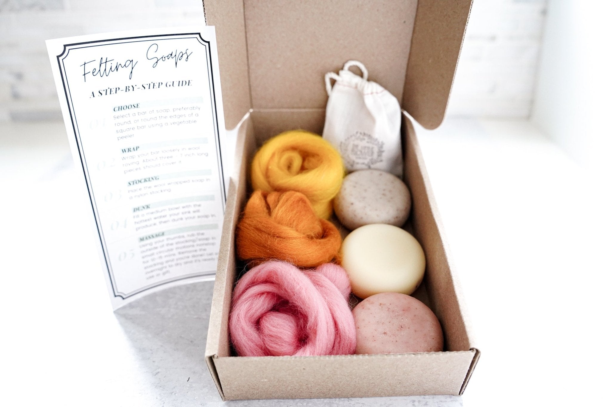 Soap Felting Kit - DIY Wool wrapped soap - Little Flower Soap Co