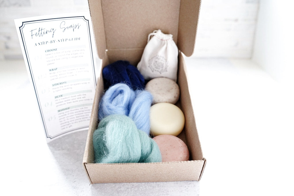 Soap Felting Kit - DIY Wool wrapped soap - Little Flower Soap Co