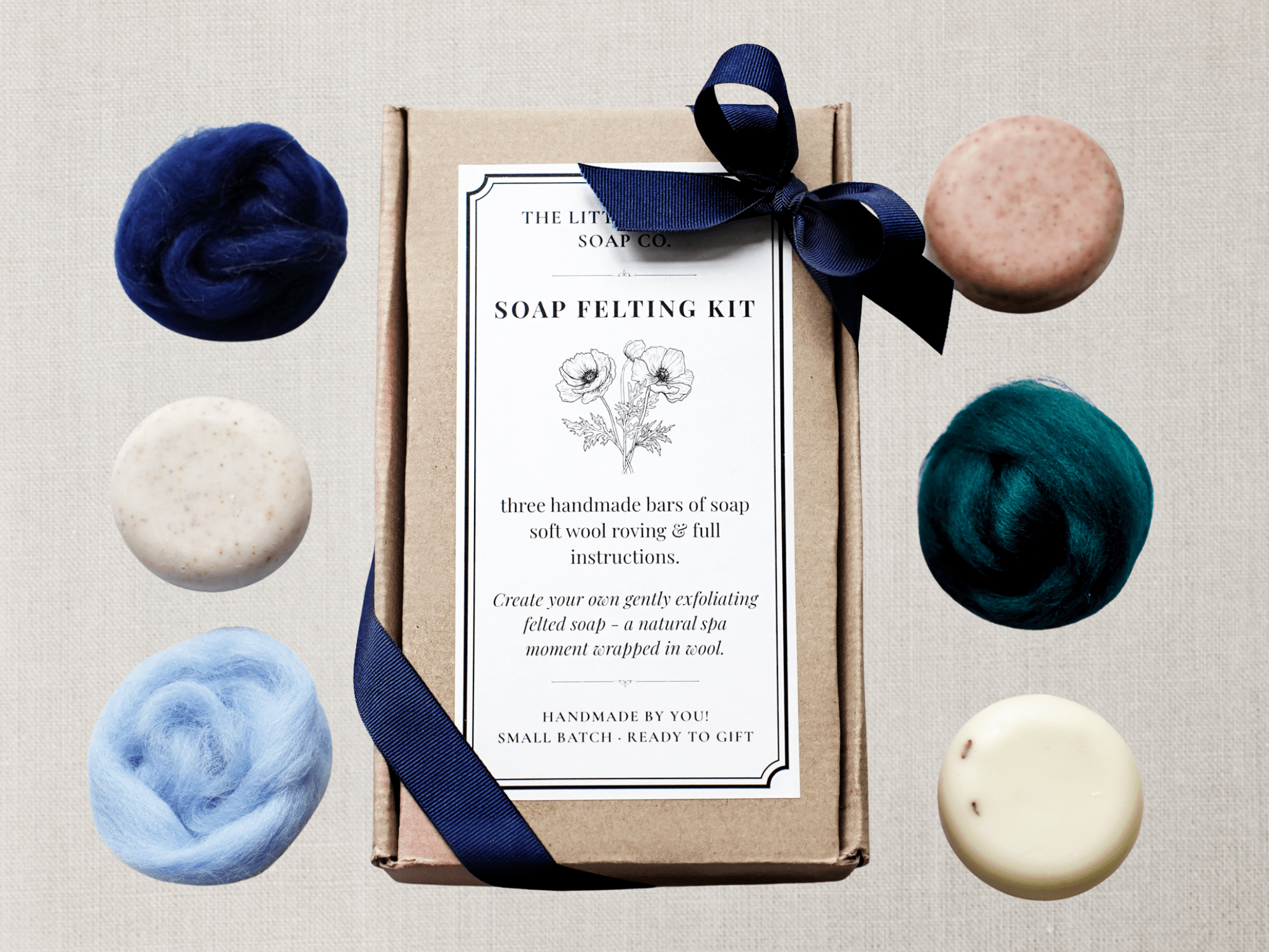 Soap Felting Kit - DIY Wool wrapped soap