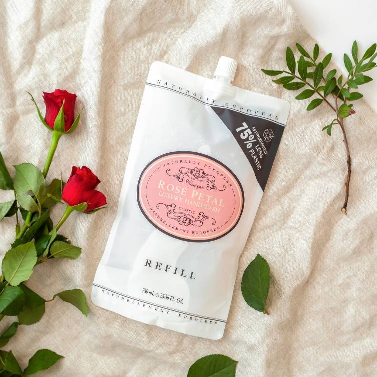 Naturally European Hand Wash Refill Rose Petal 750ml
