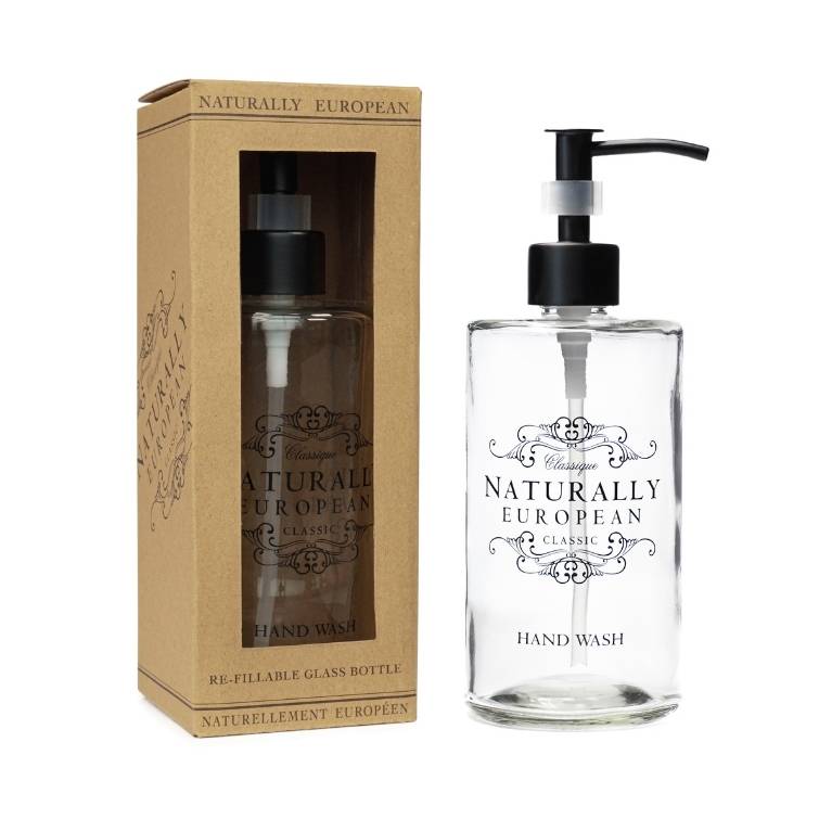 Naturally European Refillable Glass Hand Wash Bottle 500ml